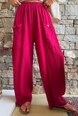 Suri Cushion Cotton Button Pocket Barrel Pant Sangria